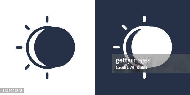 sun eclipse icon - solar eclipse stock illustrations