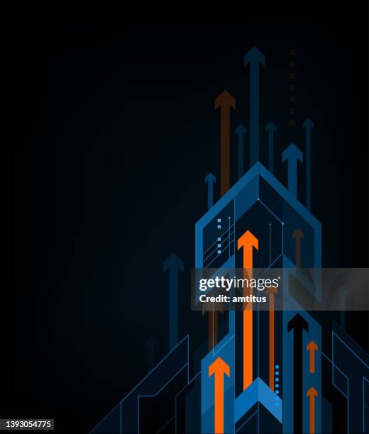 arrow modern - abstract background moving up stock illustrations