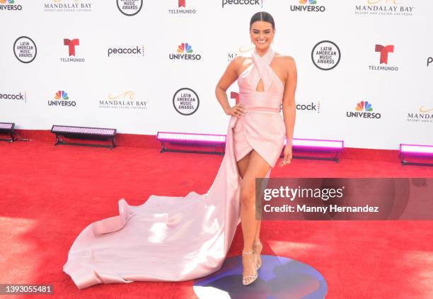 Alix Aspe arrives at the 2022 Latin American Music Awards at the Michelob ULTRA Arena in Las Vegas, Nevada on April 21, 2022.