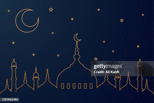 ilustraciones, imágenes clip art, dibujos animados e iconos de stock de eid mubarak saludos islámicos fondo - ramadan kareem