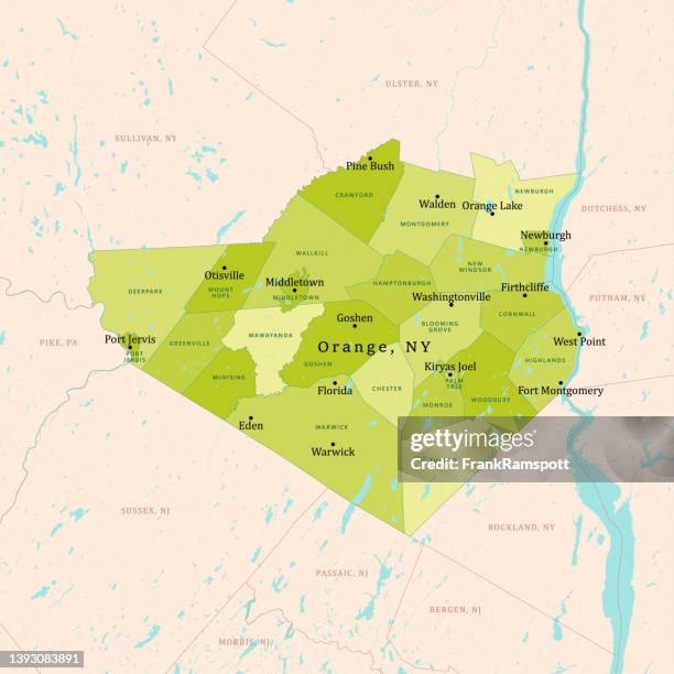 ny orange vector map green - walden stock illustrations