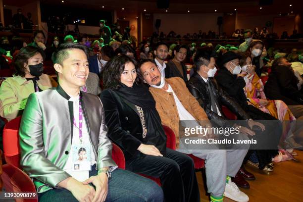 Adrian Teh, Josie Ho, Conroy Chan, Kim Chan and Jim Chim attend the 24th annual Far East Film Festival to premiere "Finding Bliss: Fire and Ice" on...