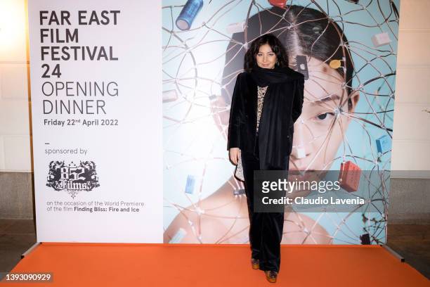 Josie Ho attends the 24th annual Far East Film Festival to premiere "Finding Bliss: Fire and Ice" on April 22, 2022 in Udine, Italy.