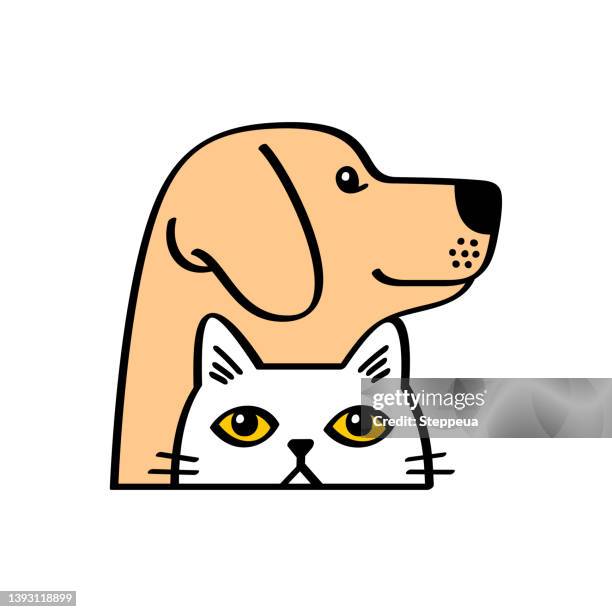 cat and dog - pet adoption stock illustrations