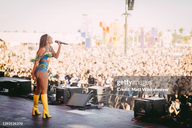 Anitta performs onstage at the 2022 Coachella Valley Music and Arts Festival on April 22, 2022 in Indio, California.