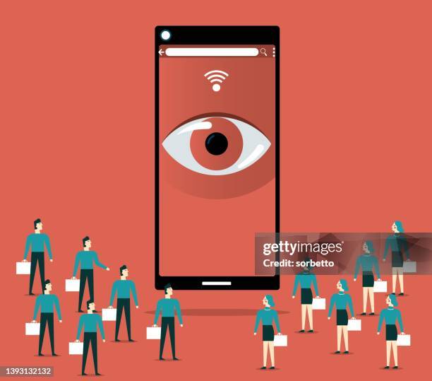 spying smart phone - eavesdropping stock illustrations
