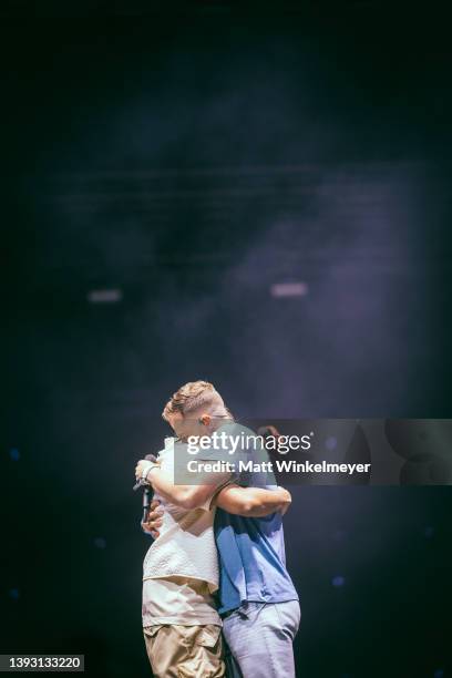 Big Sean and Mike Posner performs at the 2022 Coachella Valley Music and Arts Festival on April 22, 2022 in Indio, California.