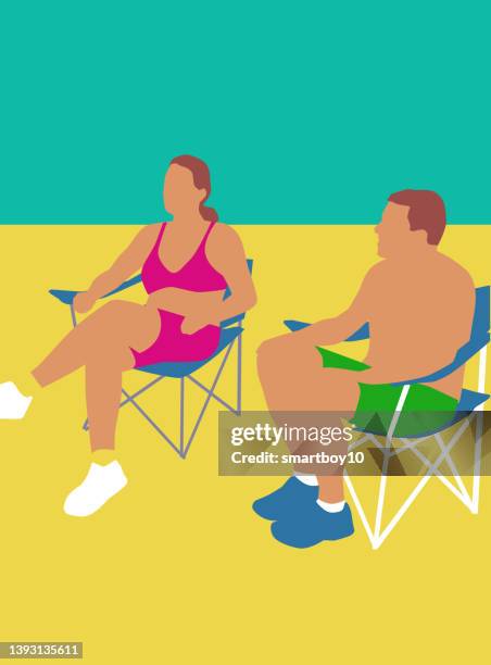 beach vacation - rubber ring pool stock illustrations