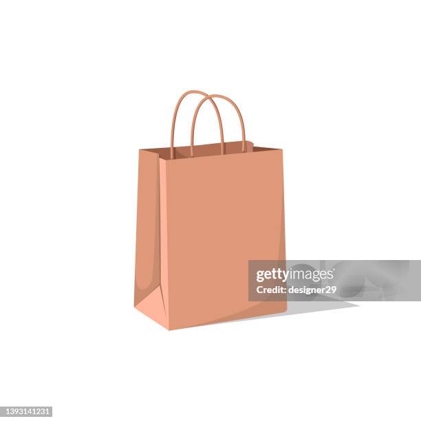 paper bag icon. - reusable bag stock illustrations