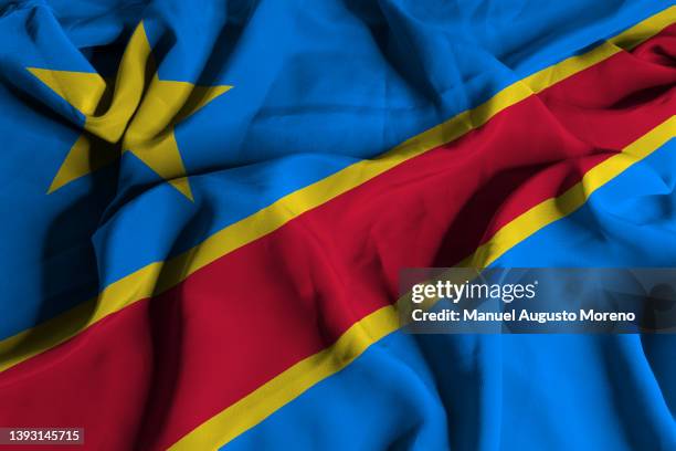 flag of the democratic republic of the congo - kongo stock-fotos und bilder