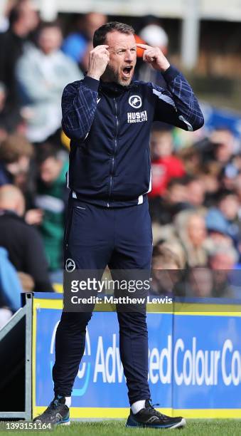 Gary Rowett, manager of Millwall pictured during the Sky Bet Championship match between Birmingham City and Millwall at St Andrew's Trillion Trophy...