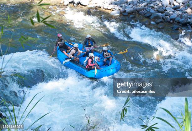 white water rafting on pacuare river, limon, costa rica - costa rica zipline stock pictures, royalty-free photos & images