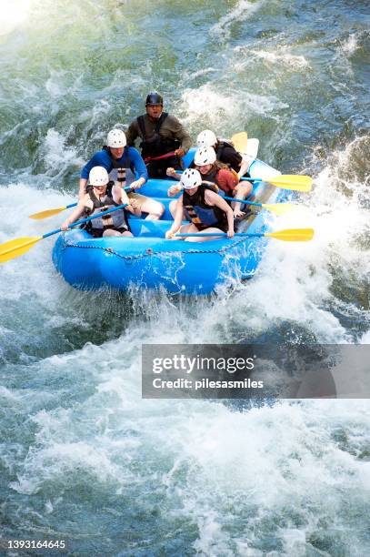 rapidly downhill whitewater rafting,pacuare river, costa rica. - costa rica waterfall stock pictures, royalty-free photos & images