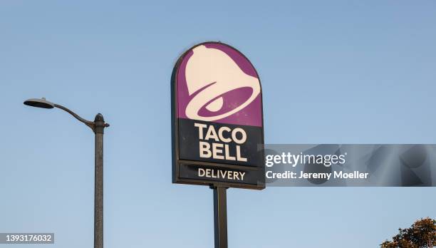 The exterior of a Taco Bell store photographed on April 19, 2022 in West Hollywood, California.