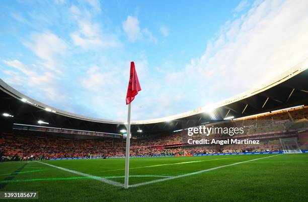 General view inside the stadium prior to the Copa del Rey final match between Real Betis and Valencia CF at Estadio La Cartuja on April 23, 2022 in...