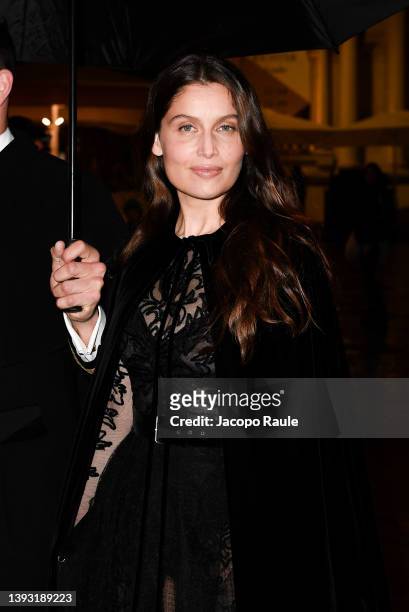 Laetitia Casta is seen arriving at Dior event in Venice during the 59th International Art Exhibition on April 23, 2022 in Venice, Italy.