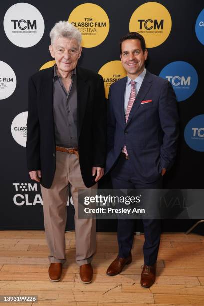 Special guest Richard Benjamin and TCM host Dave Karger attend the screening of "The Last of Sheila" during the 2022 TCM Classic Film Festival at TCL...