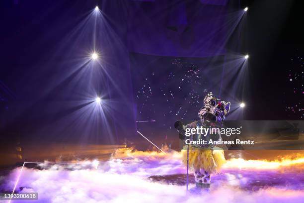 Das Zebra" performs during the finals of the 6th season of "The Masked Singer" at MMC Studios on April 23, 2022 in Cologne, Germany.