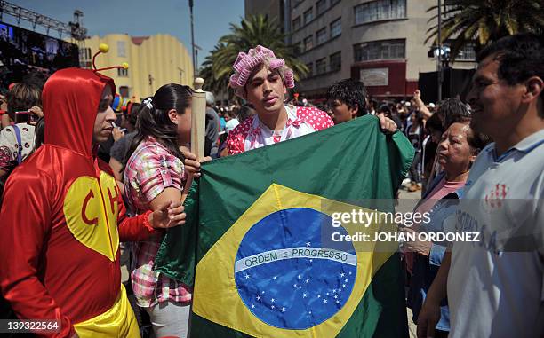 People disguised as characters of famous Latin American TV series "El Chavo del Ocho" and "El Chapulin Colorado" starred by Mexican artist Roberto...