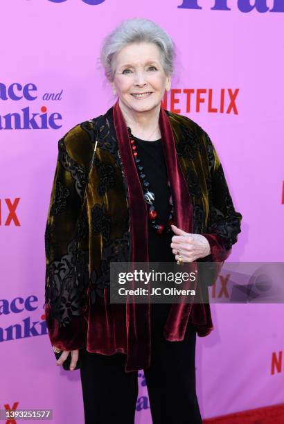 Millicent Martin attends the Los Angeles Special FYC Event For Netflix's "Grace And Frankie" at NeueHouse Los Angeles on April 23, 2022 in Hollywood,...