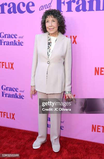 Lily Tomlin attends the Los Angeles Special FYC Event For Netflix's "Grace And Frankie" at NeueHouse Los Angeles on April 23, 2022 in Hollywood,...