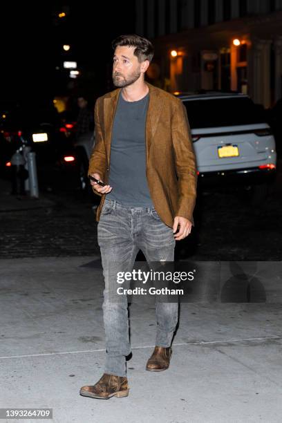 Ryan Eggold is seen in NoHo on April 23, 2022 in New York City.