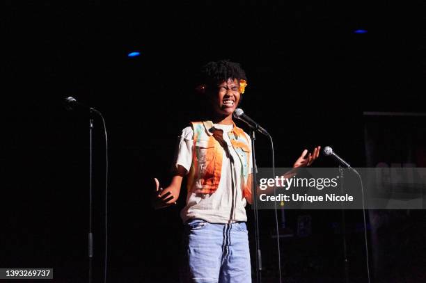 Nyarae Francis from Hamilton High School performs at the 11th Annual Get Lit: Classic Poetry Slam event at Dynasty Typewriter at the Hayworth on...