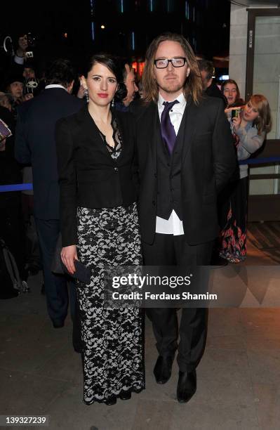 Sarah Minchin and Tim Minchin arrive at the Theatregoers' Choice Awards at Prince Charles Theatre on February 19, 2012 in London, England.