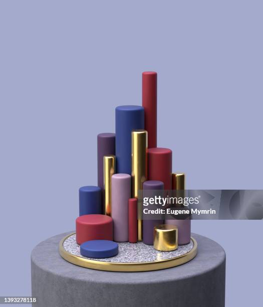 3d abstract composition of ascending graph - things that go together imagens e fotografias de stock