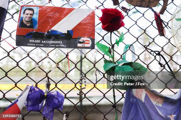 Tribute to Roland Ratzenberger during the F1 Grand Prix of Emilia Romagna at Autodromo Enzo e Dino Ferrari on April 24, 2022 in Imola, Italy.