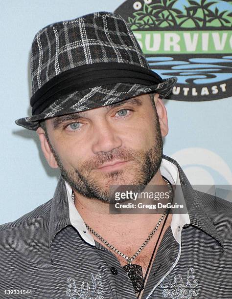 Russell Hantz arrives at Survivor 10 Year Anniversary Party at CBS Television City on January 9, 2010 in Los Angeles, California.