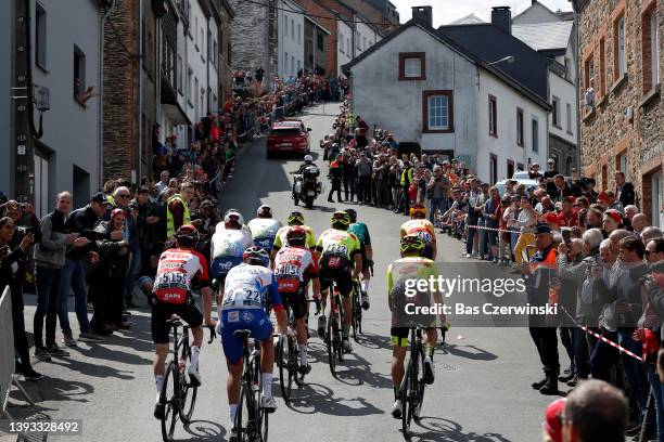 Bruno Armirail of France and Team Groupama - FDJ, Sylvain Moniquet of Belgium and Team Lotto Soudal, Madsen Jacob Hindsgaul of Denmark and UNO - X...