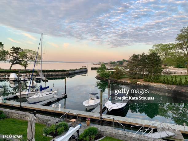 sunset over a lagoon - connecticut landscape stock pictures, royalty-free photos & images