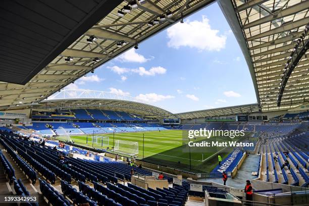 General view ahead of the Premier League match between Brighton & Hove Albion and Southampton at American Express Community Stadium on April 24, 2022...