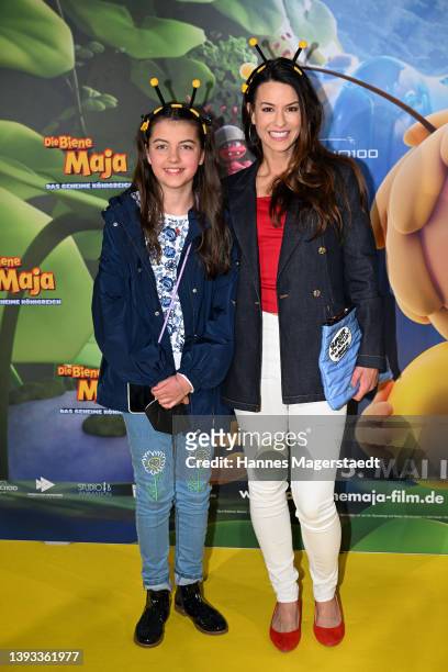 Anna Lena Class and her daughter Greta attend the premiere of "Die Biene Maja - Das geheime Königreich" at Astor Filmlounge on April 24, 2022 in...