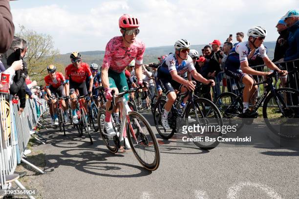 Neilson Powless of United States and Team EF Education - Easypost, Remco Evenepoel of Belgium and Mauri Vansevenant of Belgium and Team Quick-Step -...
