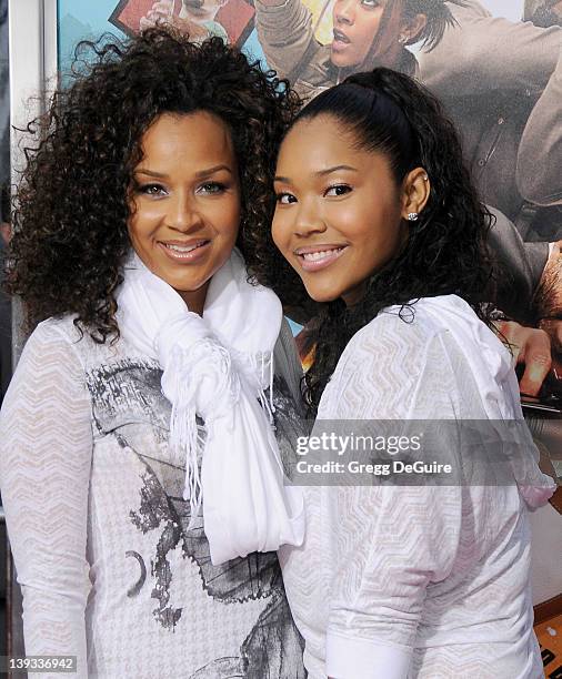 LisaRaye McCoy and daughter arrive at the Los Angeles Premiere of "The Losers" at the Grauman's Chinese Theater on April 20, 2010 in Hollywood,...