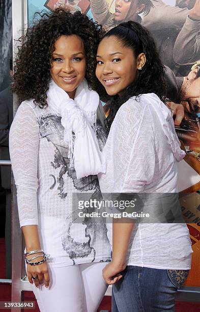 LisaRaye McCoy and daughter arrive at the Los Angeles Premiere of "The Losers" at the Grauman's Chinese Theater on April 20, 2010 in Hollywood,...