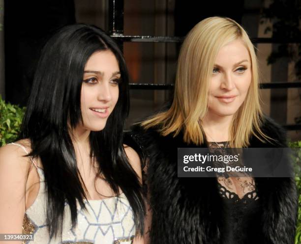 Actress/singer Madonna and daughter Lourdes Leon arrive at the Vanity Fair Oscar Party 2011, February 27, 2011 at the Sunset Tower Hotel in West...