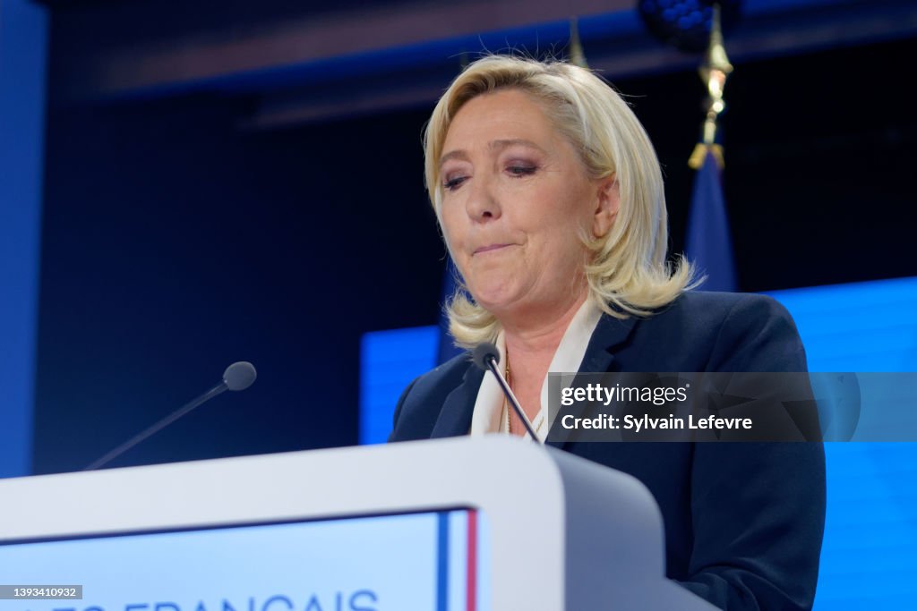 Election Night With Marine Le Pen's Rassemblement Nationale Party For France's 2022 Presidential Race Results