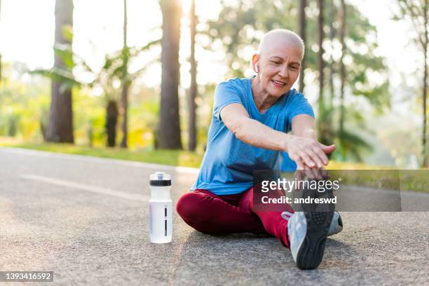 cancer patient woman - completely bald bildbanksfoton och bilder