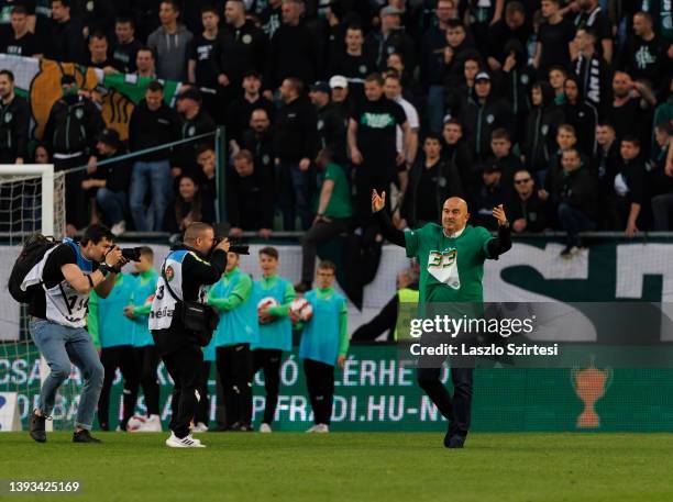 Stanislav Cherchesov, Manager of Ferencvarosi TC celebrates the victory after the Hungarian OTP Bank Liga match between Ferencvarosi TC and Ujpest FC...