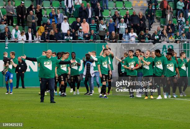 Stanislav Cherchesov, Manager of Ferencvarosi TC celebrates the victory after the Hungarian OTP Bank Liga match between Ferencvarosi TC and Ujpest FC...