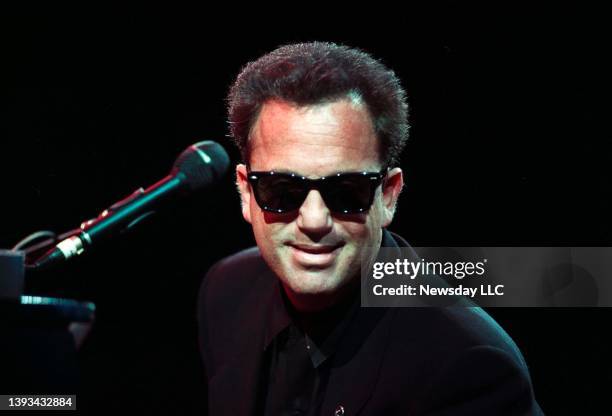 Billy Joel in concert at Nassau Coliseum in Uniondale, New York on December 21, 1989.