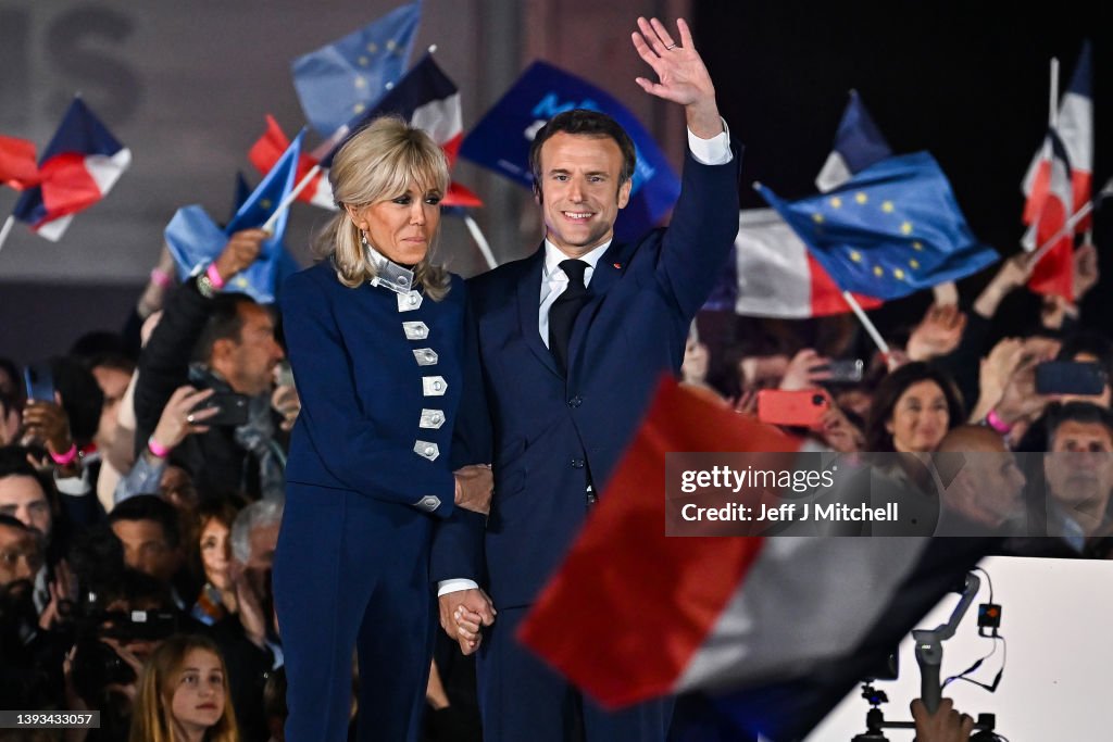 Election Night With Emmanuel Macron's Supporters During France's 2022 Presidential Race Results