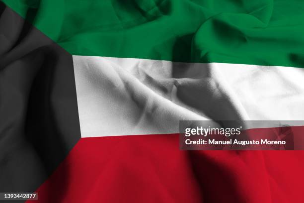 flag of kuwait - kuwaiti flag stock-fotos und bilder