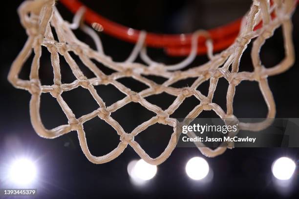 Detailed view of the net during the round 21 NBL match between Sydney Kings and Illawarra Hawks at Qudos Bank Arena on April 24, 2022 in Sydney,...