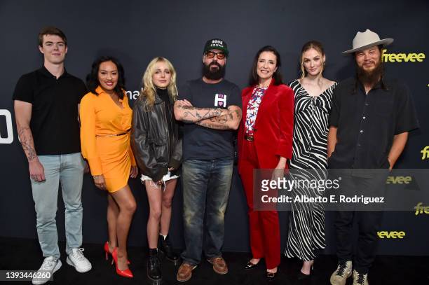 Eamonn Welliver, Denise G. Sanchez, Cora Welliver, Titus Welliver, Mimi Rogers, Madison Lintz, and Stephen A. Chang attend the Los Angeles Special...