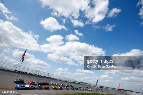 Kyle Larson, driver of the HendrickCars.com Chevrolet, Erik Jones, driver of the U.S. Air Force Chevrolet, William Byron, driver of the Liberty...