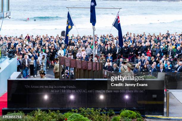 Crowds are seen at the North Bondi RSL Sub-branch dawn service on April 25, 2022 in Sydney, Australia. Anzac day is a national holiday in Australia,...
